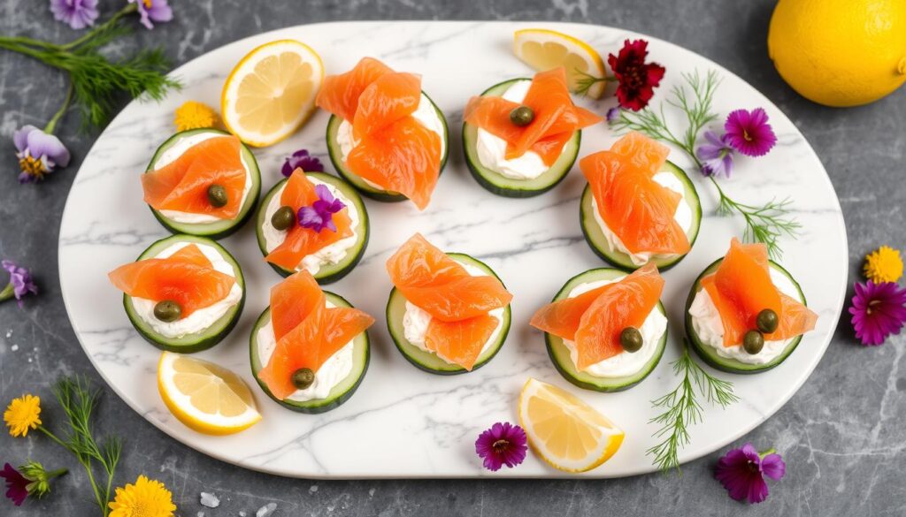 salmon canapés